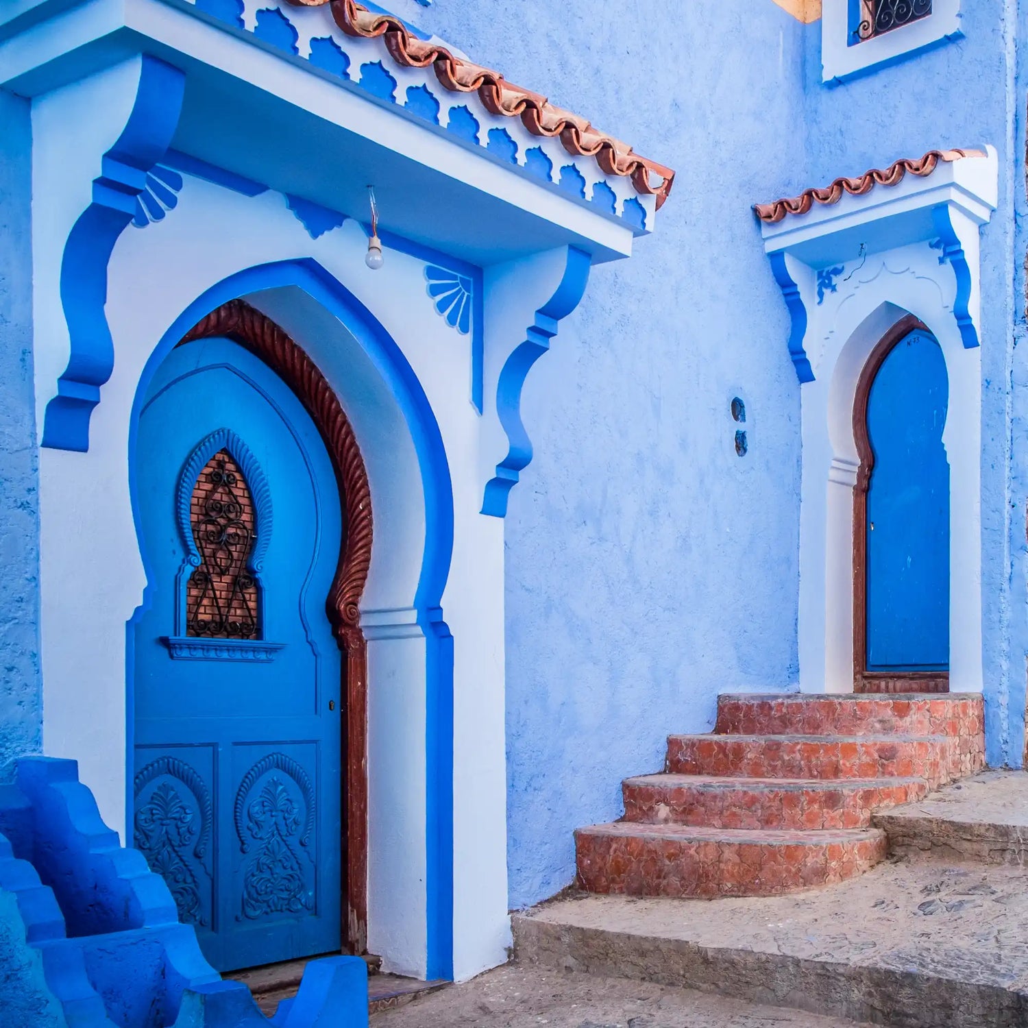 Blue Moroccan architecture.