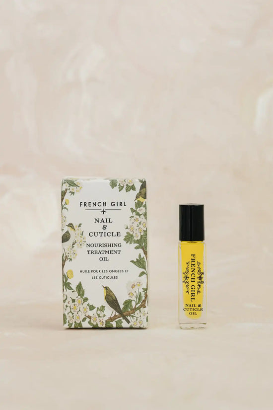 French Girl nail and cuticle oil with packaging.