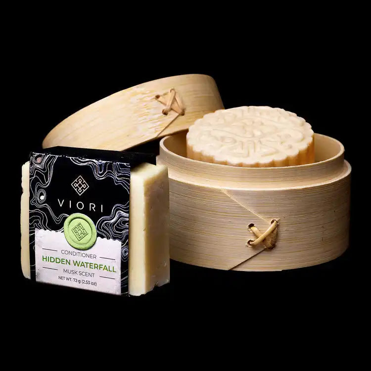 Rice Water Shampoo & Conditioner Bar w/ Bamboo Holder